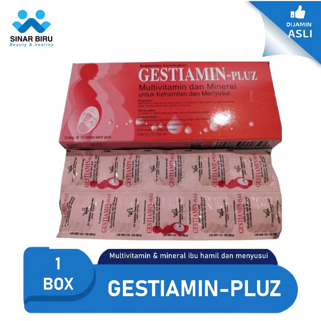 GESTIAMIN Plus ibu hamil 30 Tablet Multivitamin Ibu Hamil dan Menyusui