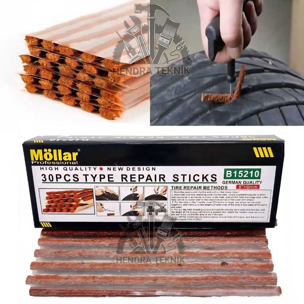 ISI TUBELESS 25 BATANG MOLLAR REFILL KARET TAMBAL BAN TUBELESS ISI 25 PCS CACING CUBLES