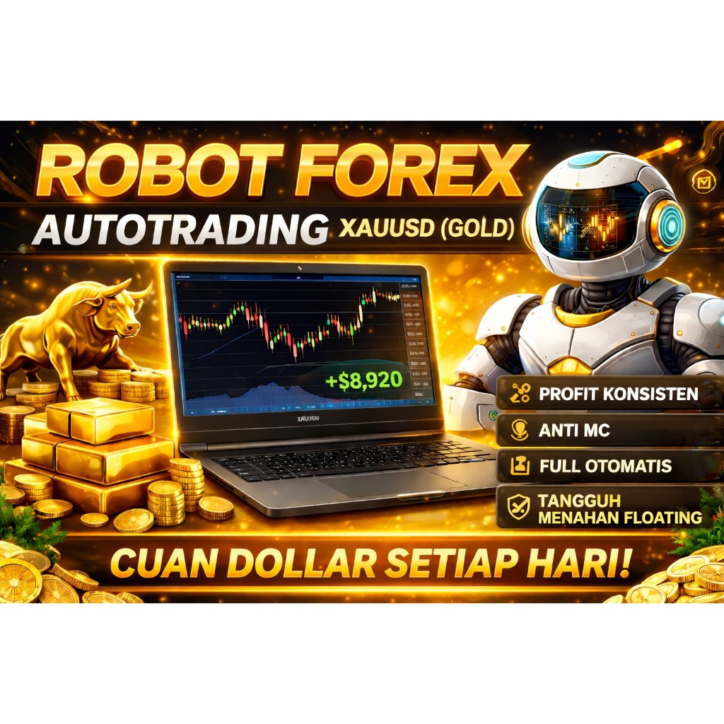 Robot Forex XAUUSD Gold Autotrading Profit Konsisten Tahan Floating Anti MC EA FOLLOW TREND GOLD SUP