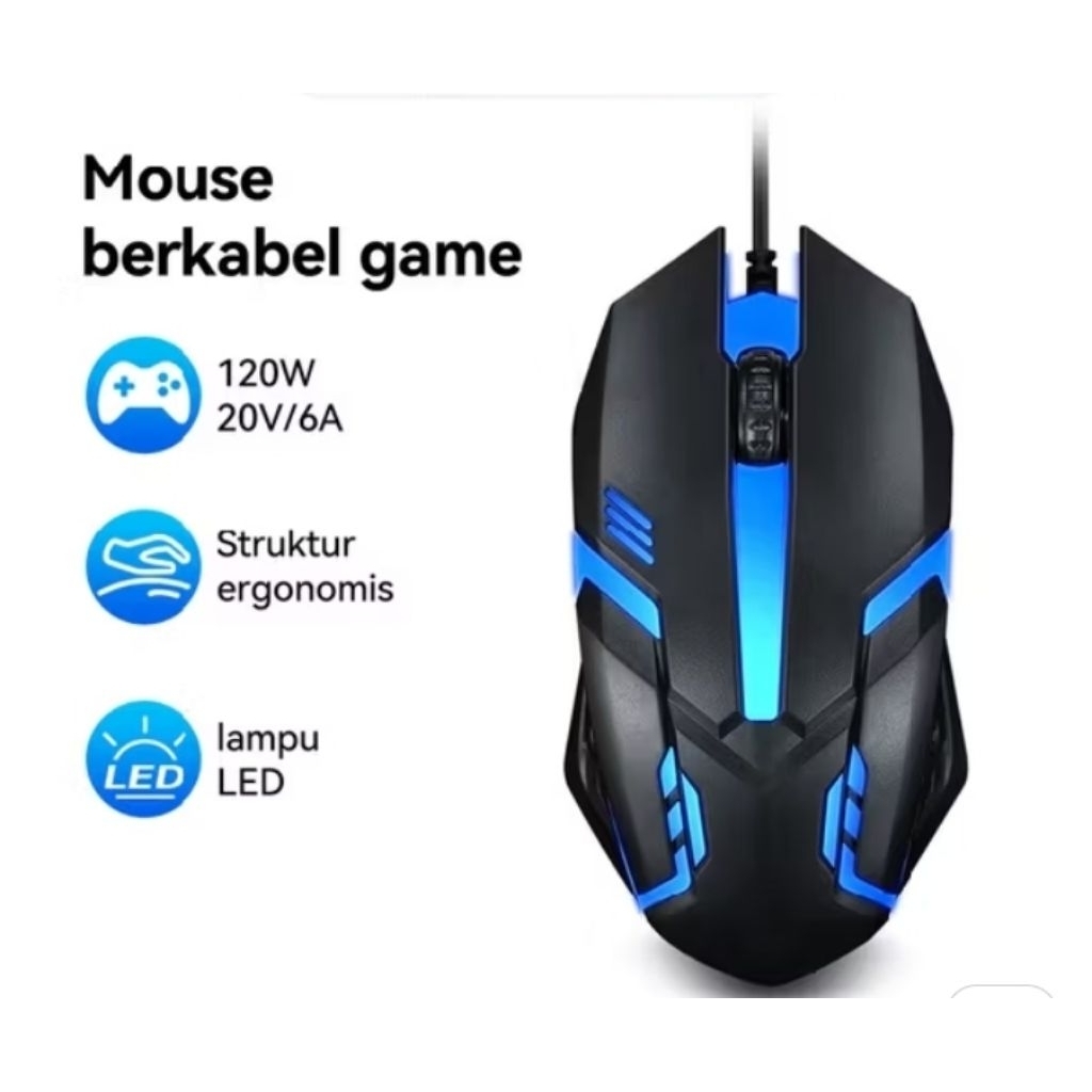 Mouse Gaming Jovitech MG05 - Desain Ergonomis, Ringan, dan Lampu RGB Warna-Warni