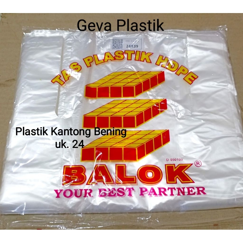 ( 1 bks) Plastik Kantong Bening uk 24 Plastik Kantong Bening Balok uk 24 Plastik Kantong Serbaguna u