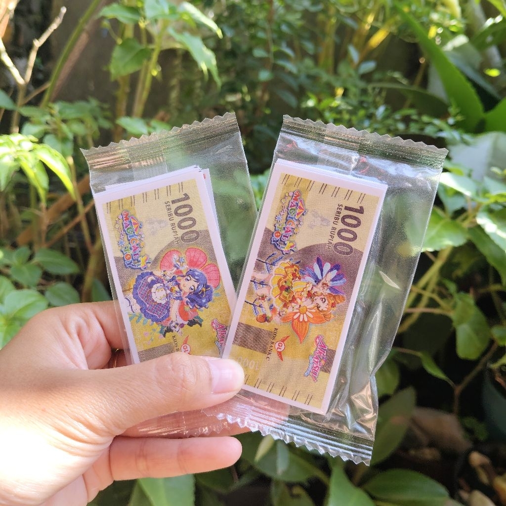 12bks = 1bks isi 32lembar / 7×3,5cm / uang mini karakter / uang mainan kecil lucu