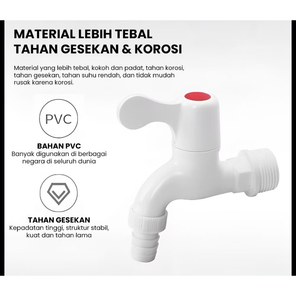 Keran Plastik PVC Penghemat Air Serbaguna Kran Taman PVC Murah Dan SerbagunKeran air Tembok Mesin Cu