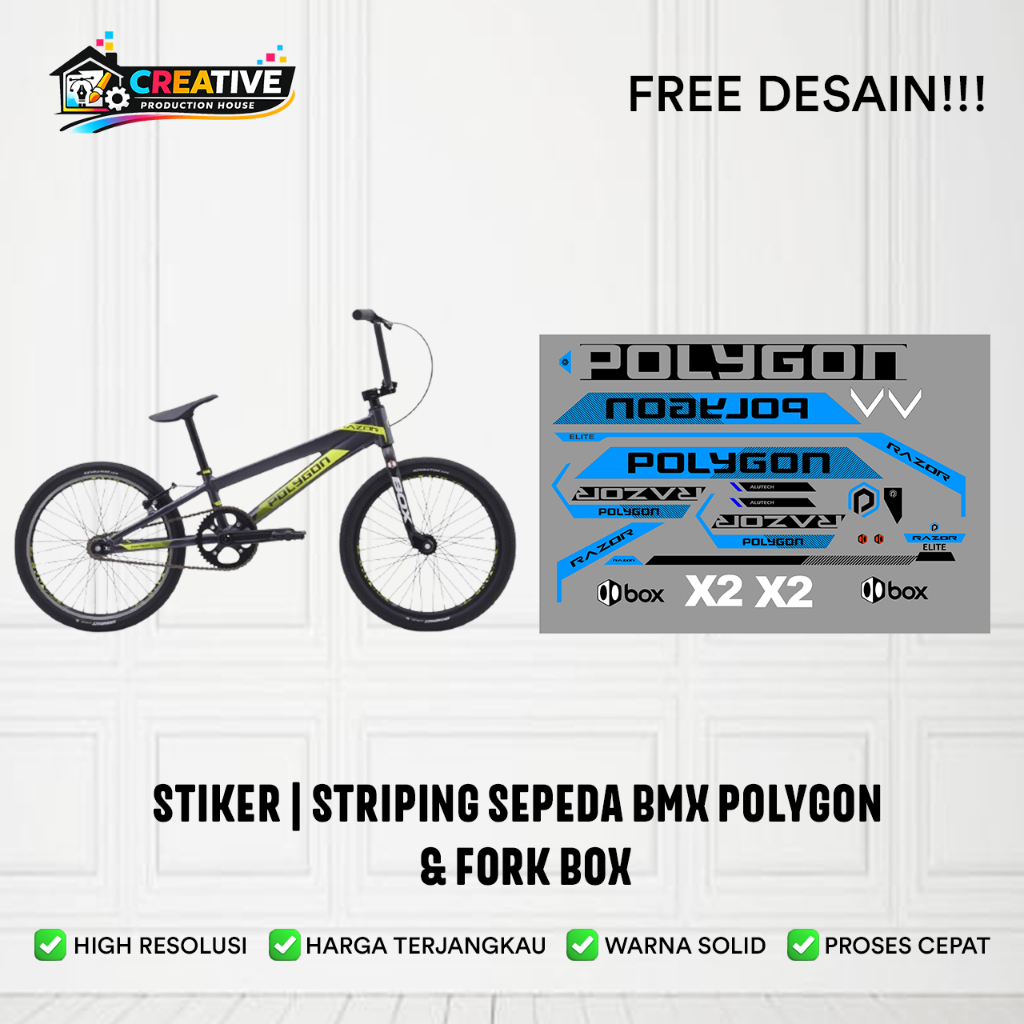 Striping Sepeda BMX POLYGON | Stiker | Free Design | Indor Print | Production House