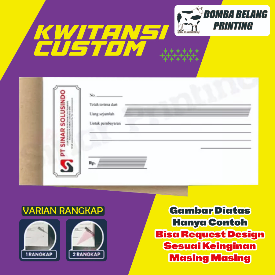 Kwitansi Custom, Kwitansi Pembayaran, Cetak Kwitansi Custom