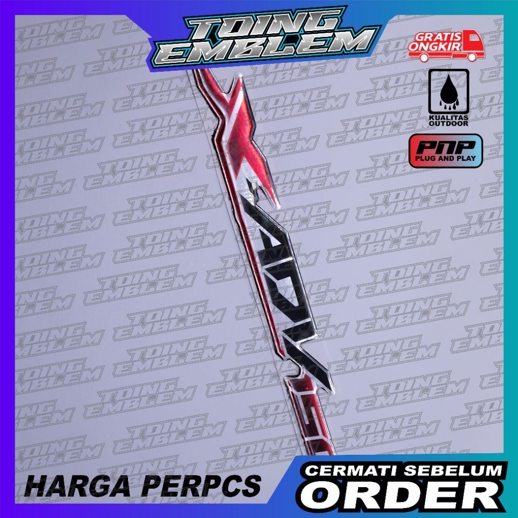 Emblem honda adv / emblem timbul honda x adv / emblem titanium honda adv / emblem honda adv 150 / em