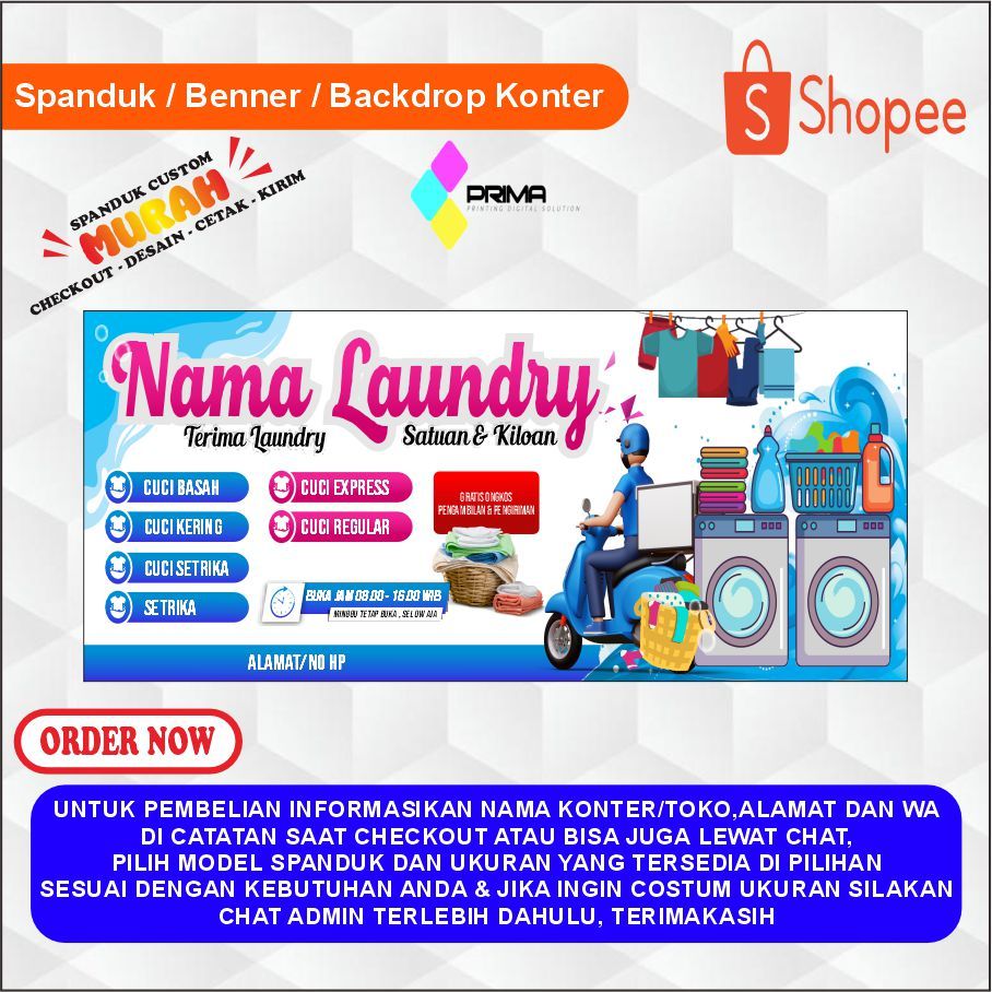 BANNER SPANDUK LAUNDRY / SPANDUK LOUNDRY VUSTOM / BANNER MURAH/HIASAN TOKO
