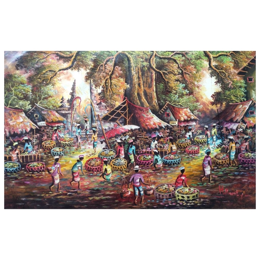 Lukisan Pasar 85 x 135 cm