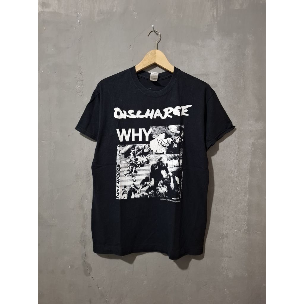 T-shirt band DISCHARGE - why | d'beat raw hardcore punk | original merch Budjangan Kolektif