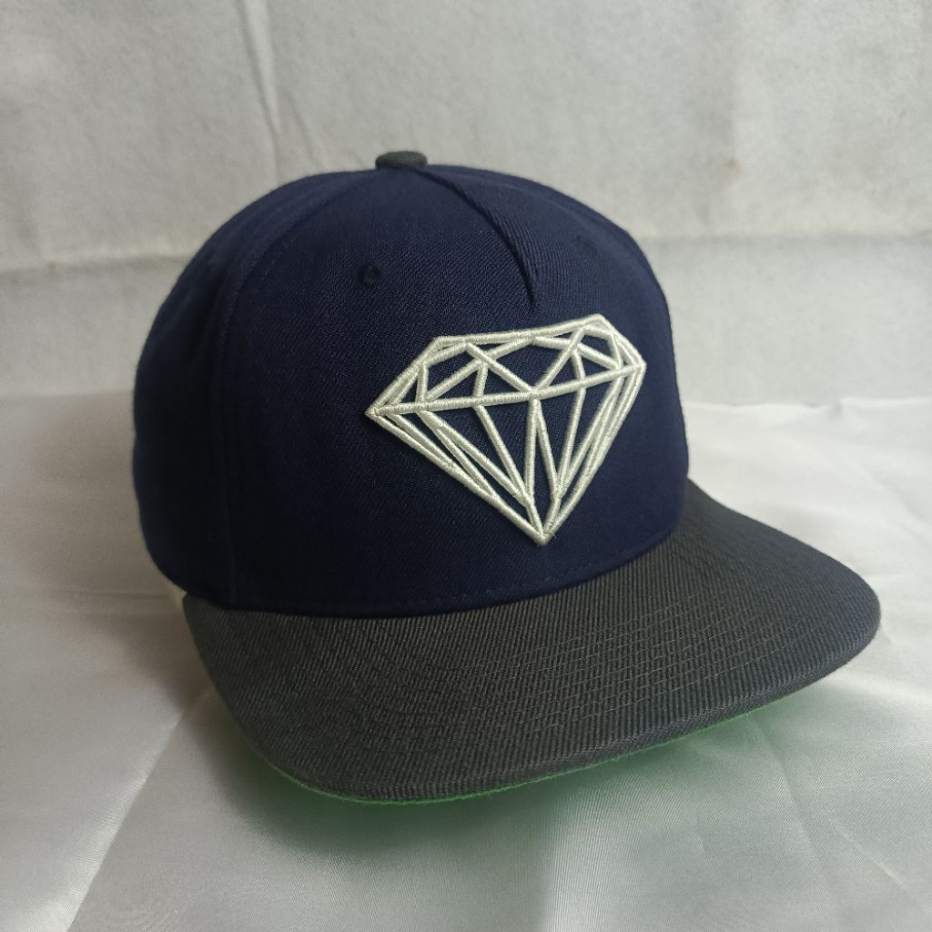 ​Topi Snapback Diamond Supply Co Original - Diamond Life Navy Green Brim Second
