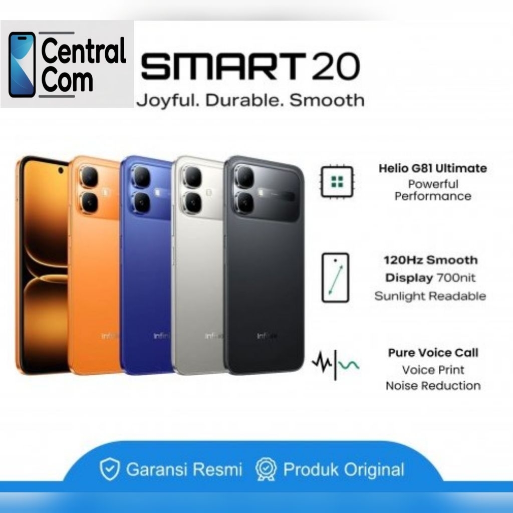 INFINIX SMART 20 NFC RAM4+4Gb/ ROM64GB RAM4+4Gb/ ROM128GB Baru, no repack dan bergaransi resmi