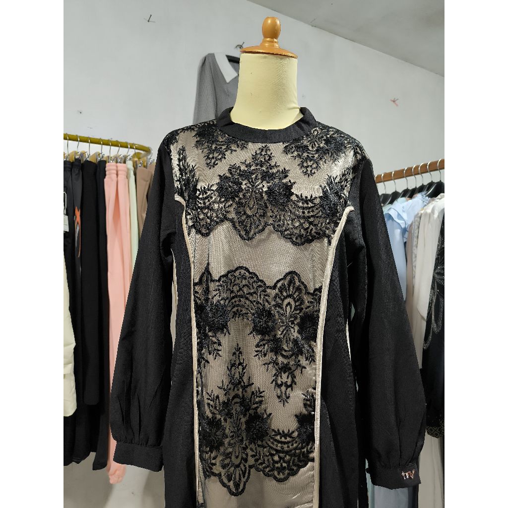 gamis satin mix brukat abaya brand gamis mewah gamis pesta gamis syar'i