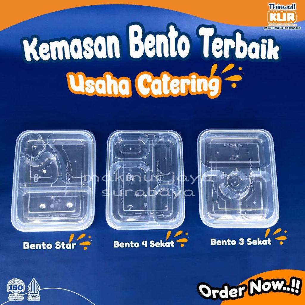 (5 pcs) Thinwall Klir Bento All Varian/Thinwall Bento Sekat 3/Thinwall Bento Sekat 4/Thinwall Bento 