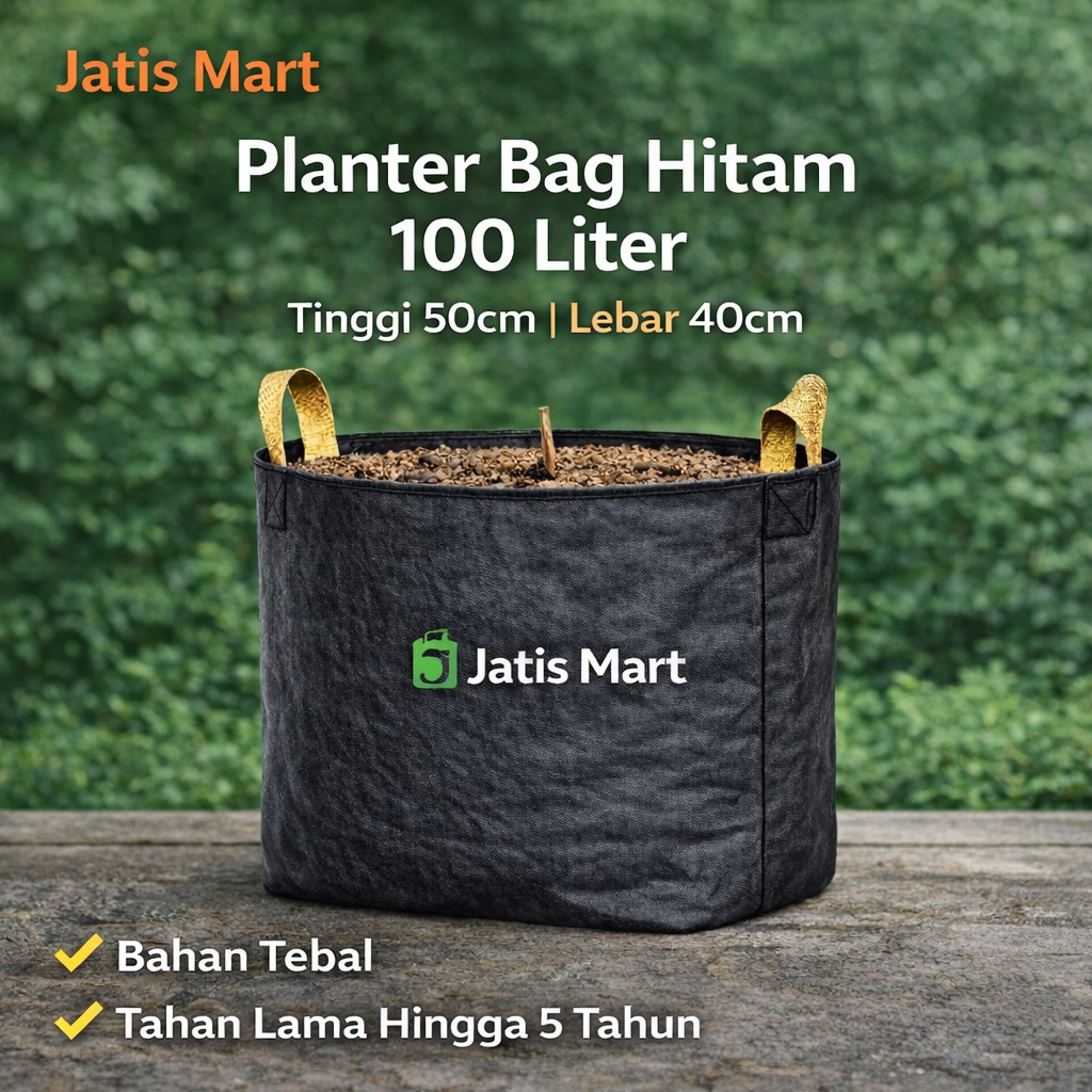 Planter Bag 100 Liter Pot Tanaman Besar Polybag Kain Tebal Media Tanam 2 Handle Kuat