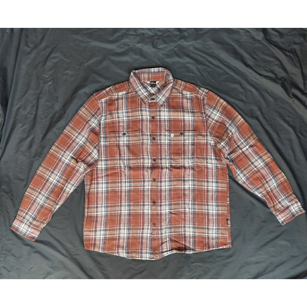EDDIE BAUER FAVORITE FLANNEL RELAXED FIT SHIRT PAID BROWN_03 KEMEJA PRIA LENGAN PANJANG ORIGINAL