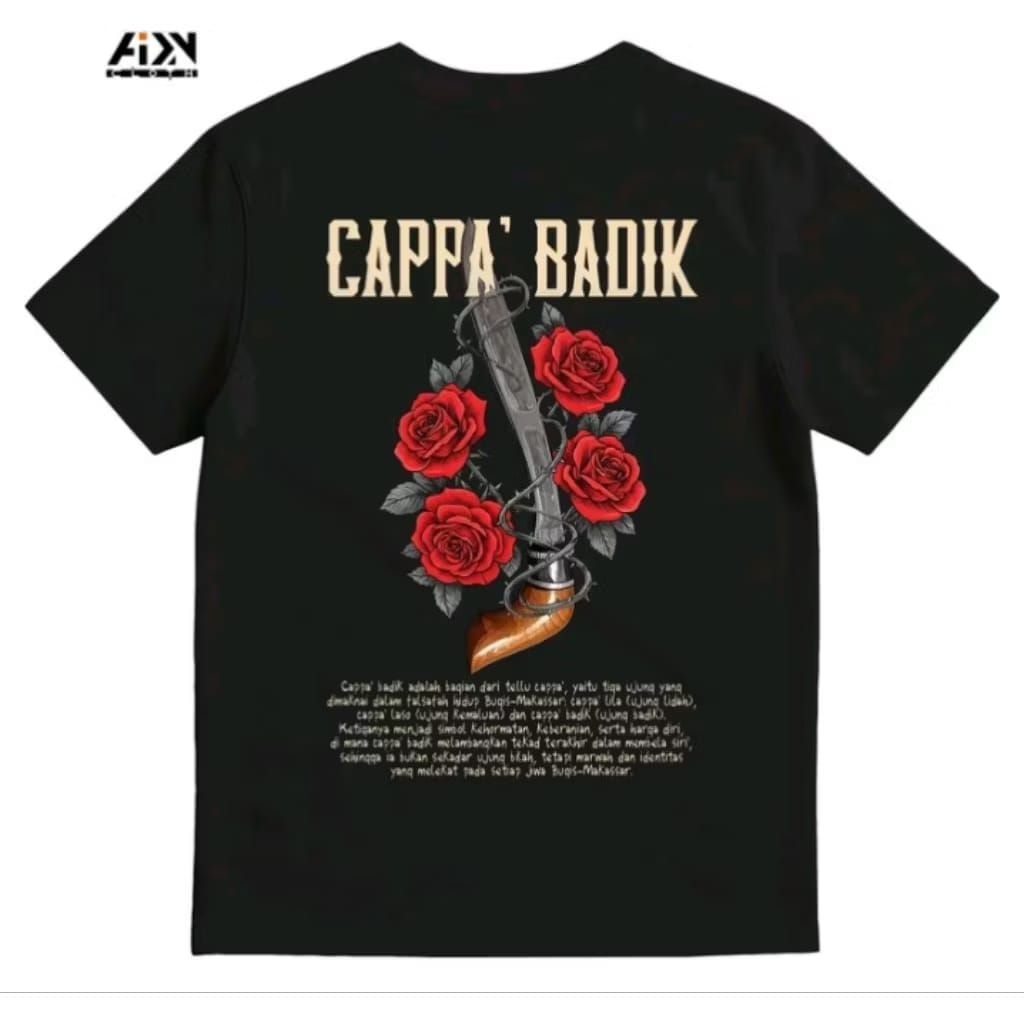 Kaos T-Shirt Basic Hitam CAPPA BADIK Baju Distro Baju Distro Ukuran S M L XL