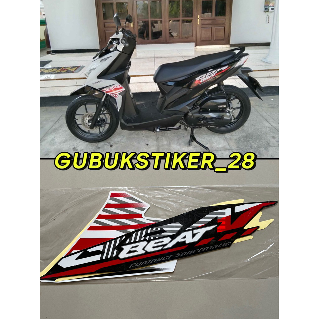 ORIGINAL STRIPING STIKER LIS BODY MOTOR HONDA BEAT CBS 2021 PUTIH HITAM