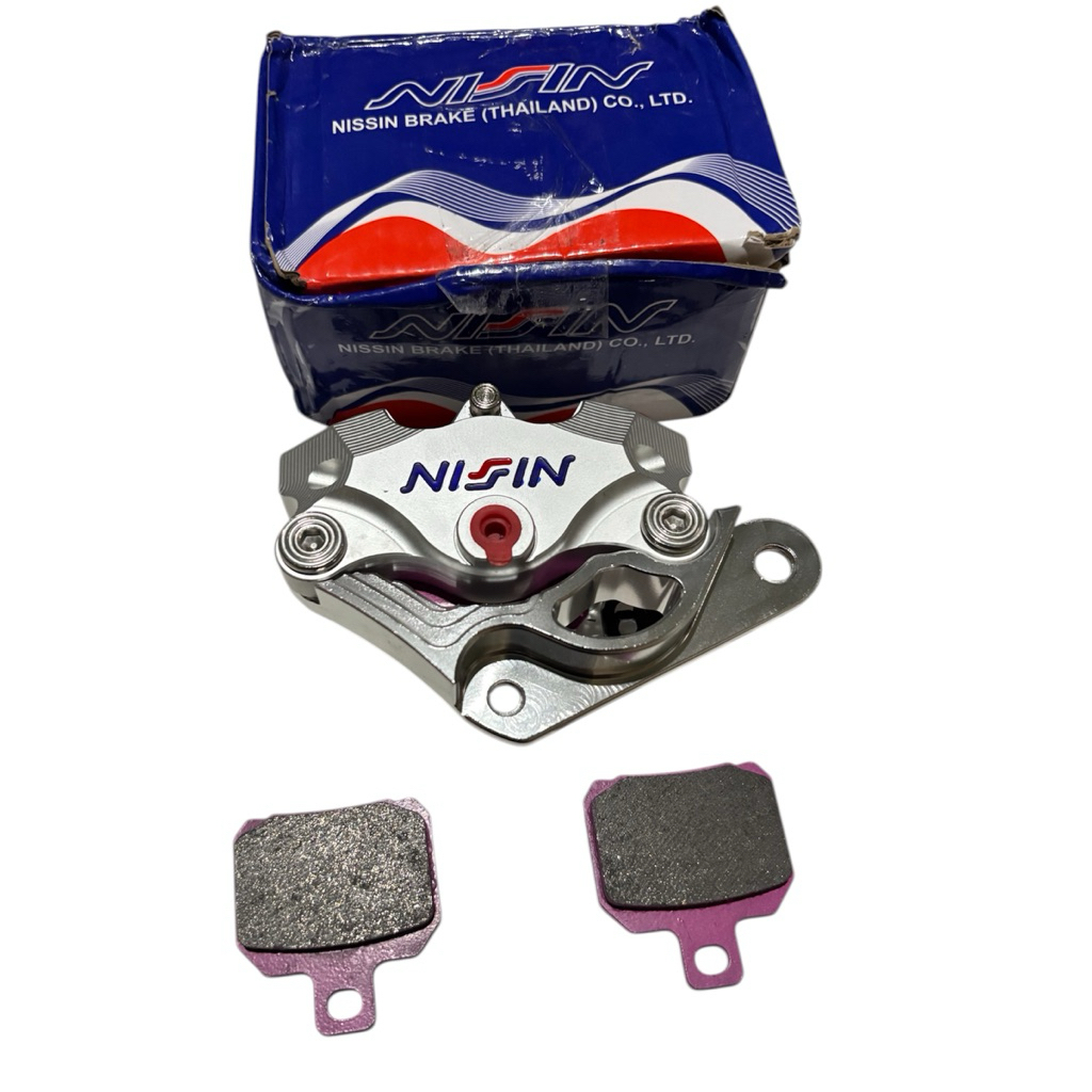KALIPER NISSIN + BREKET KALIPER 2 PISTON BREKET DUDUKAN KALIPER 2P 2 PISTON MIO