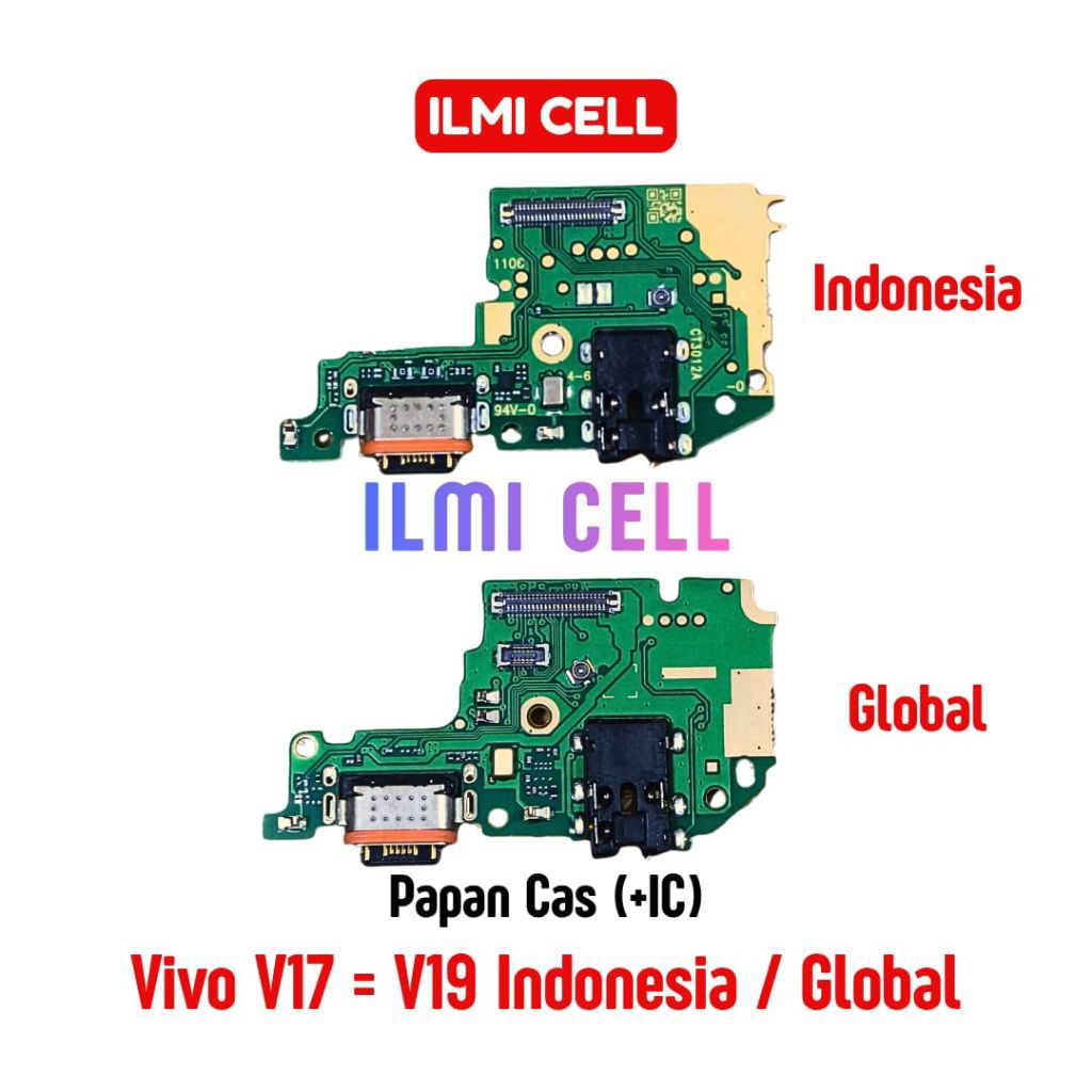 PAPAN KONEKTOR CAS MIC VIVO V17=V19 VERSI INDONESIA / GLOBAL ORI