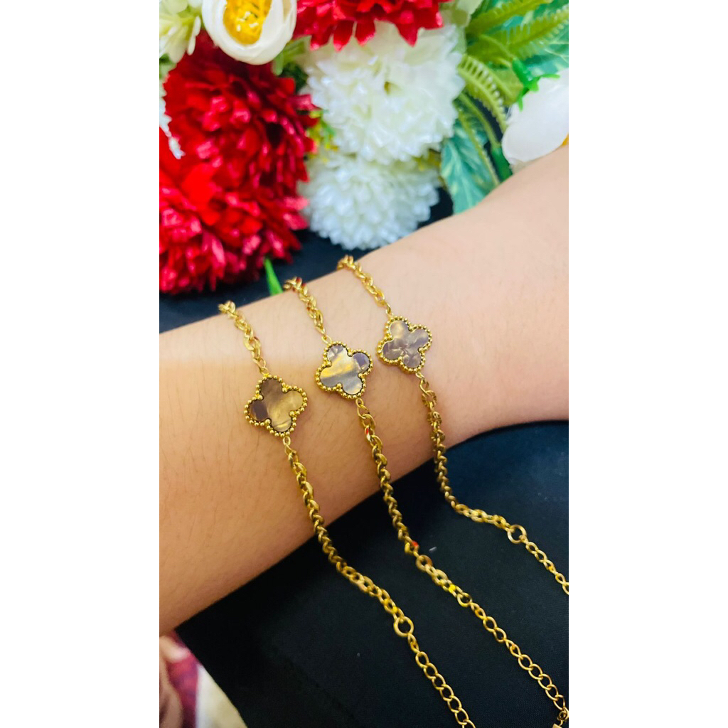 Gelang   clover TITANIUM MOTIF MAS