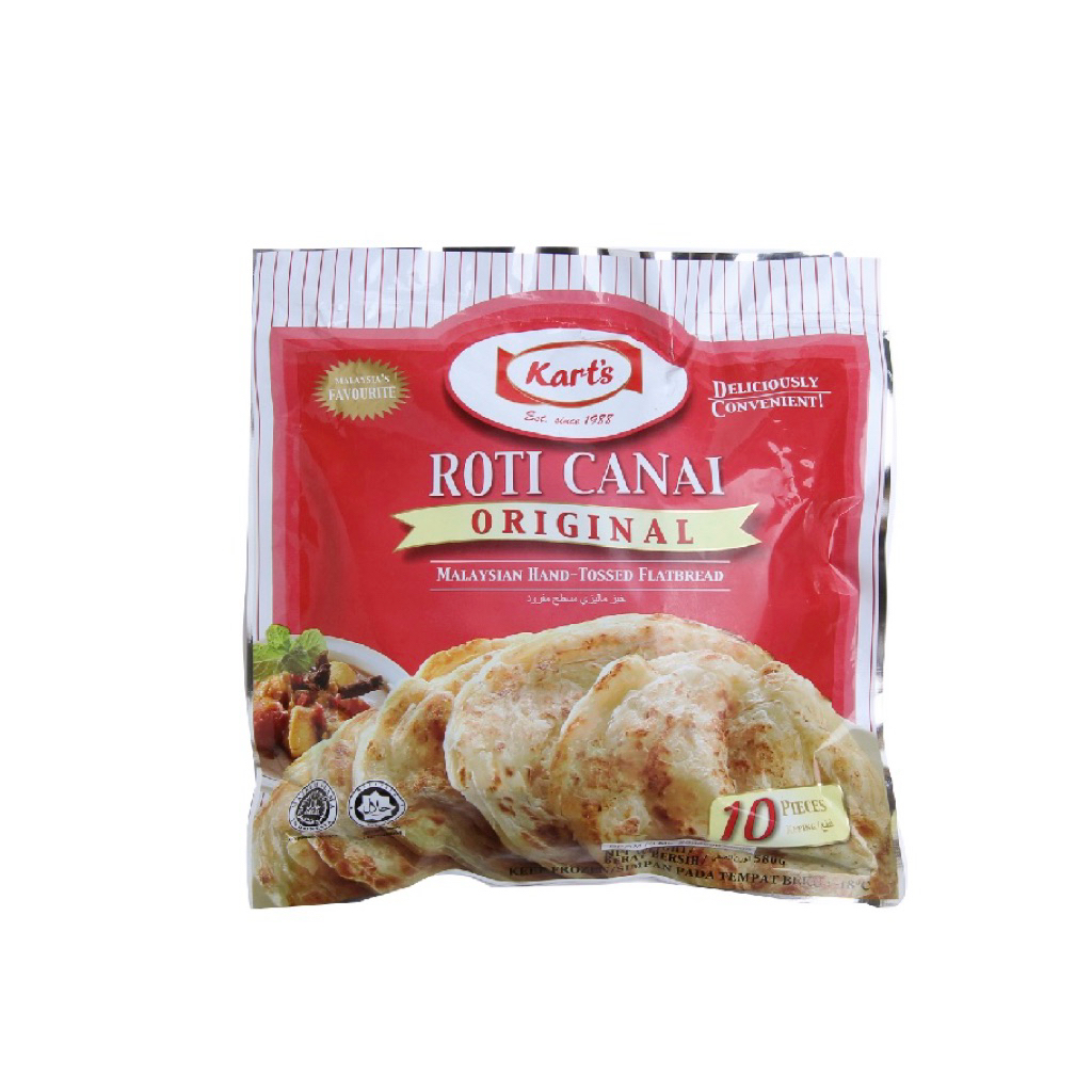 Roti Canai Kart's Tekstur Asli Tradisional Malaysia 480GR (8 pcs)