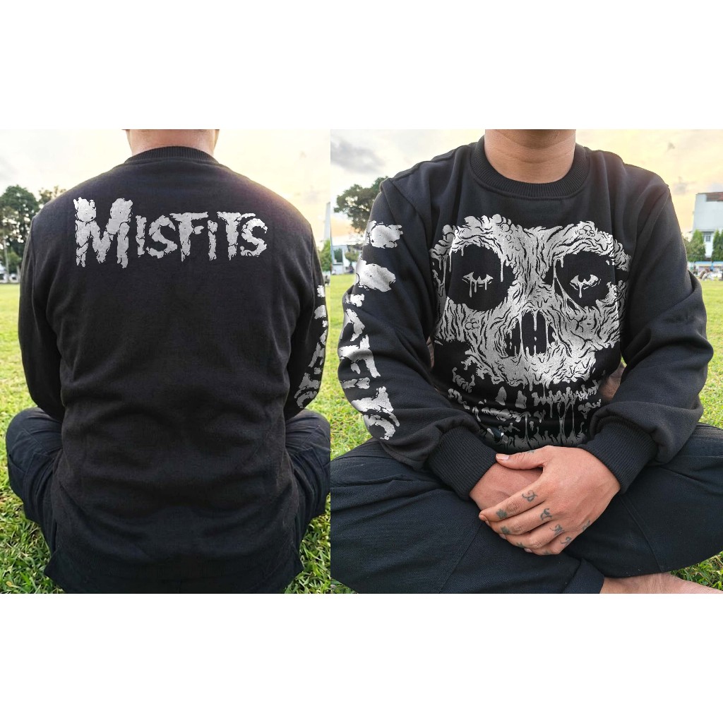 jaket crewnack band misfts,jaket crewnack,switer crewnack,jaket band musik,jaket band punk,switer cr