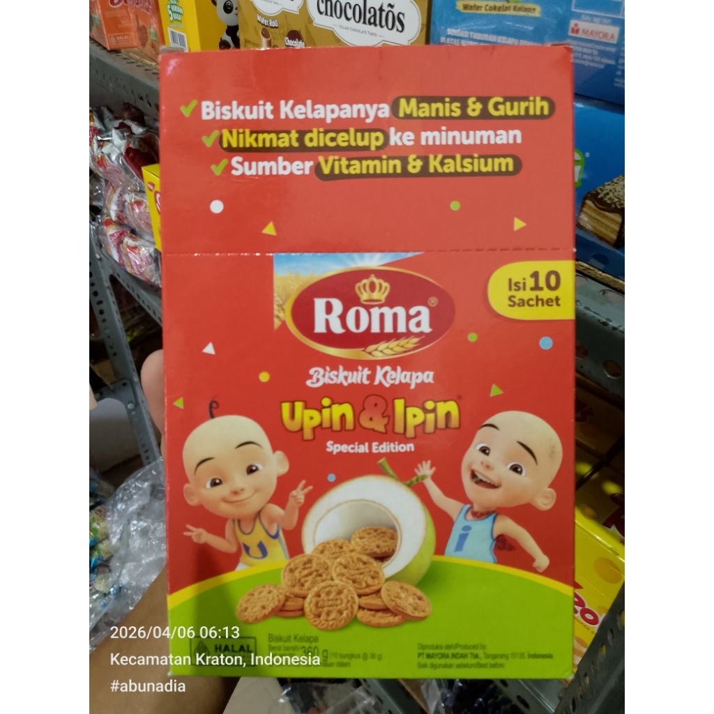 roma biskuit kelapa upin ipin isi 10 sachet