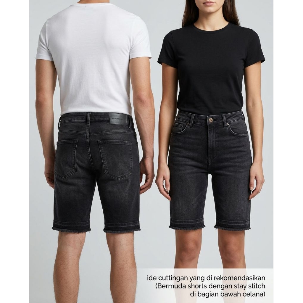 (Celana Branded) Zara Women's Black Trafaluc Denimwear Cutoff Jeans Pants 27