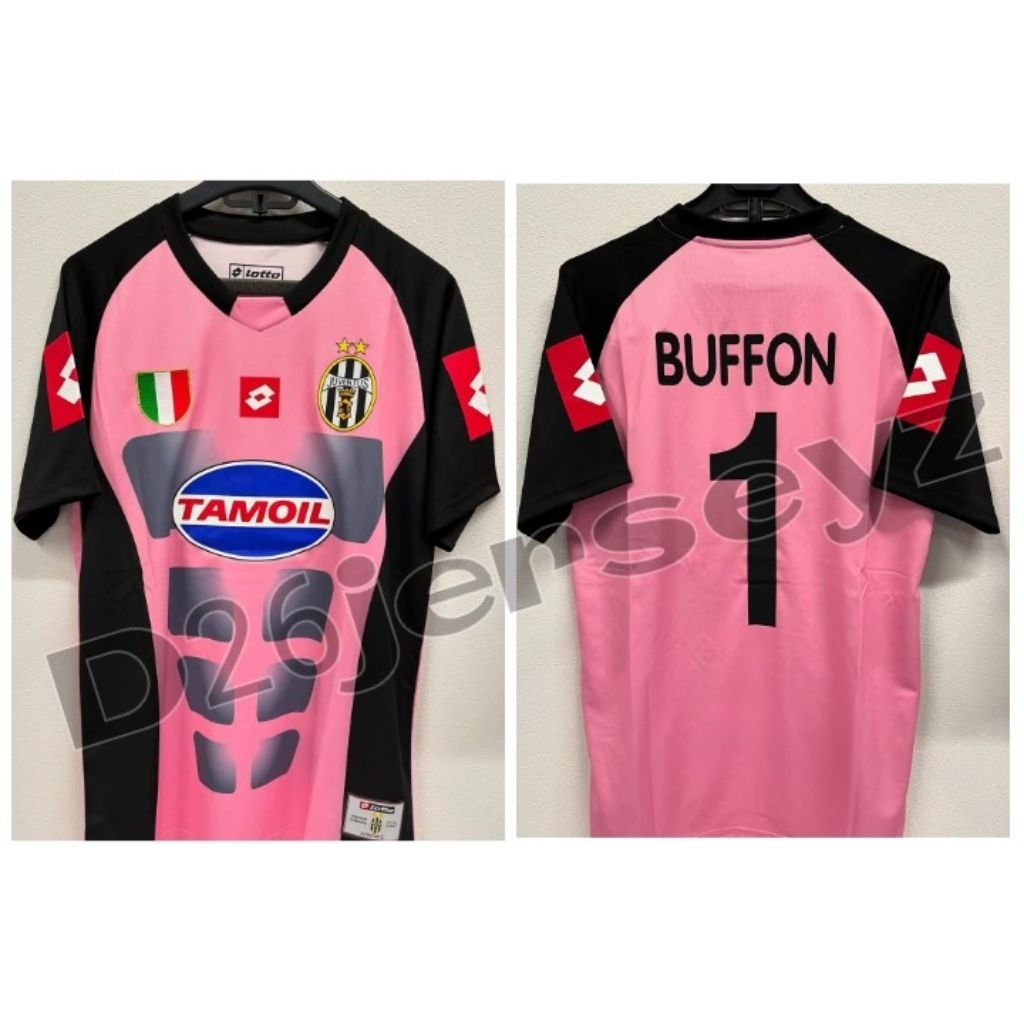 Jersey RETRO KIPER JuventusS_ GK Pink 2002 / 2003 + Cetak Nama Nameset BUFFON 1 / Custom suka suka F