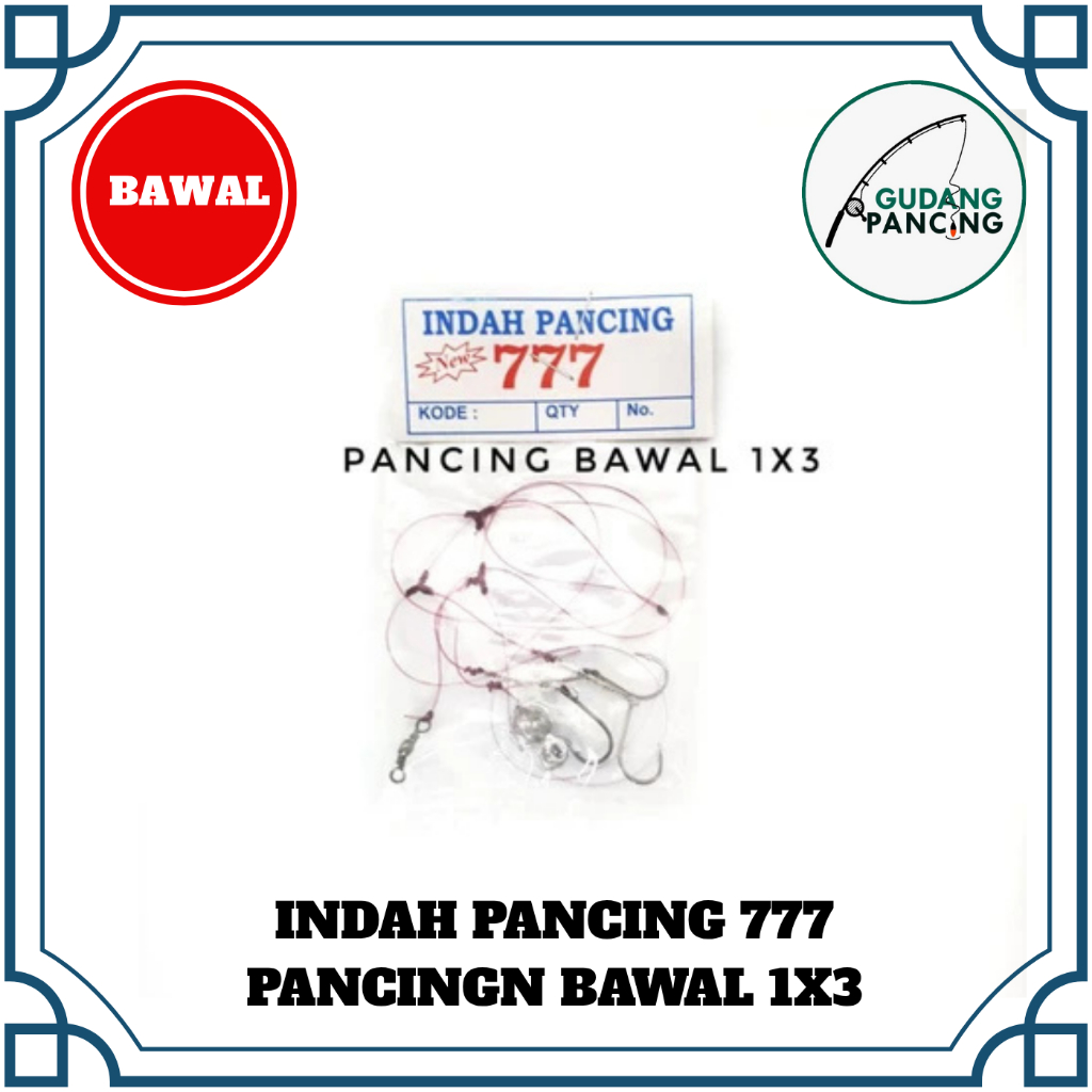 Indah Pancing 777 Kail Bawal 1X3 | Rangkaian Kail Ikan Bawal