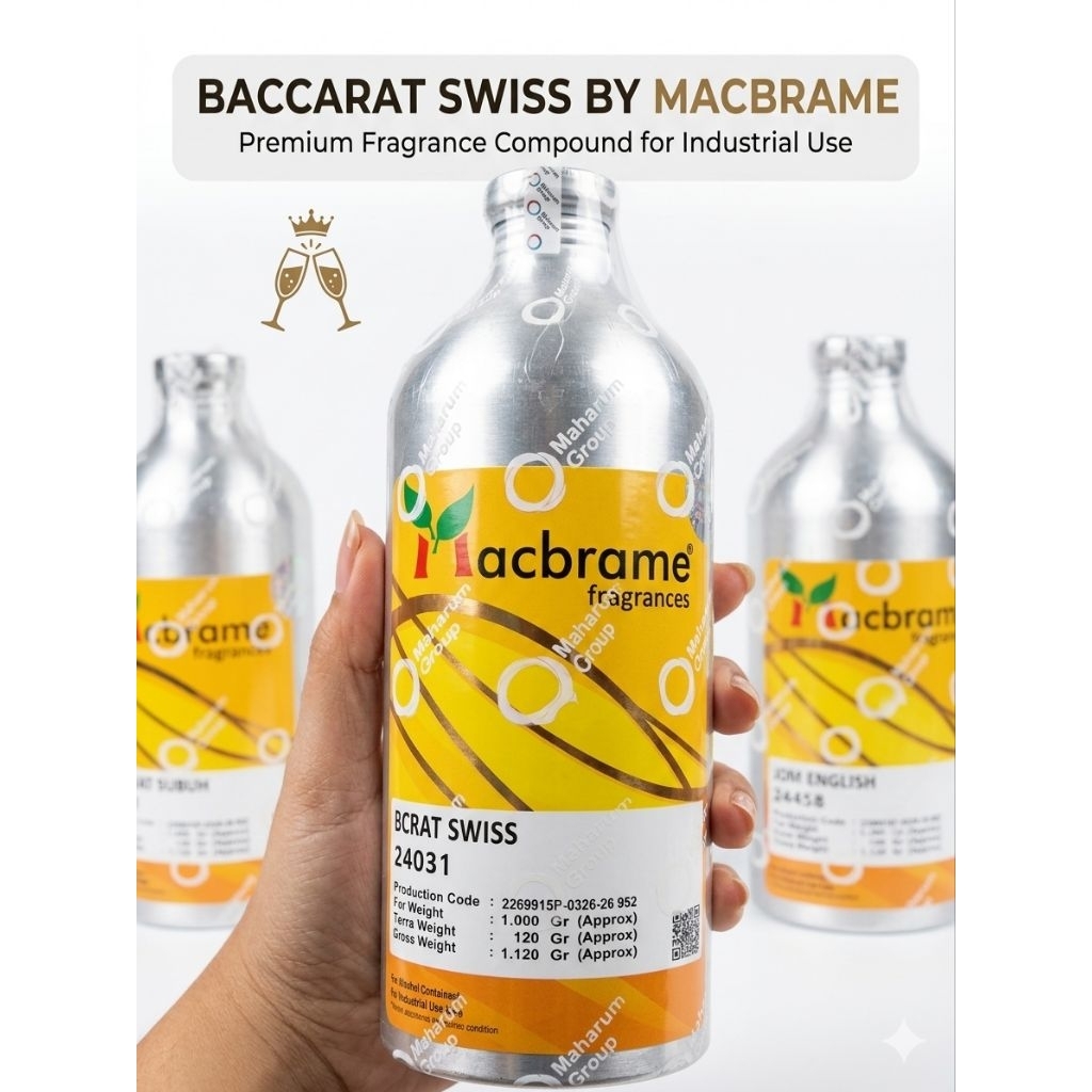 BCRAT SWISS MACBRAME - BIBIT PARFUME BACCARAT SWISS MURNI SEGEL PABRIK MACBRAME