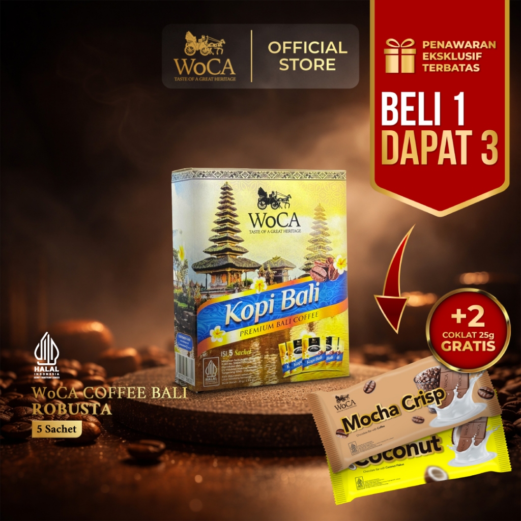 WoCA Kopi Bali Bubuk Robusta isi 5 Sachets