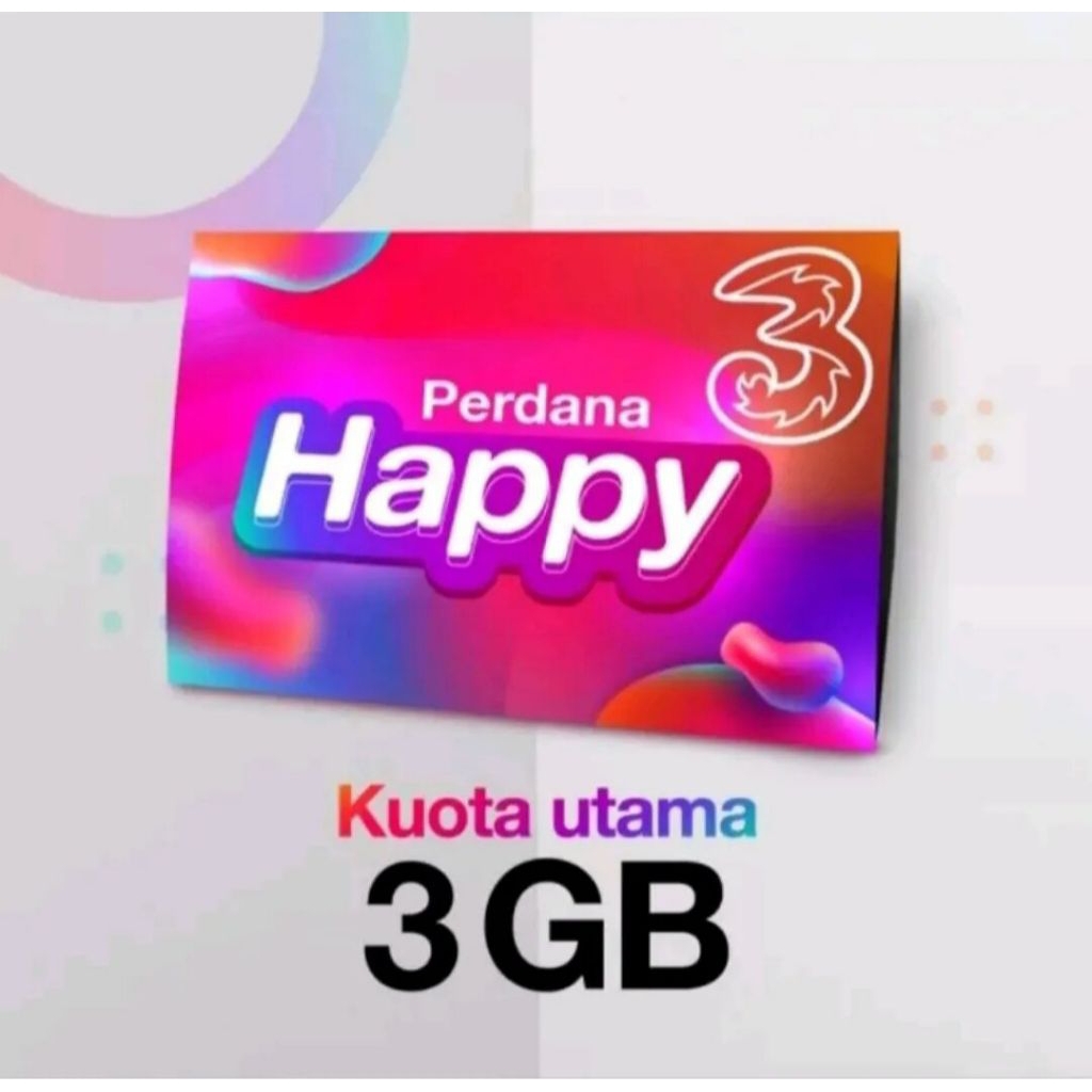 Kartu Perdana Tri 3GB Kuota Nasional, Masa Aktif 30 Hari