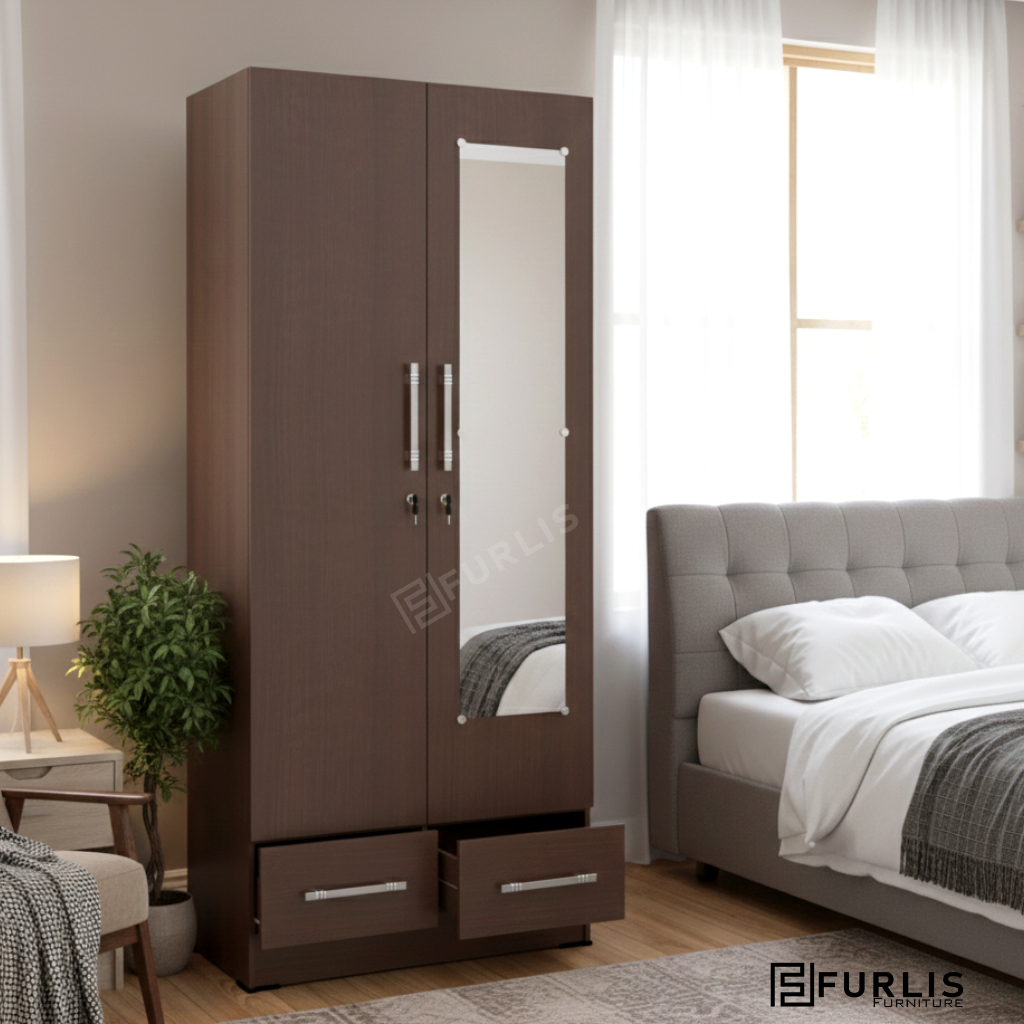 Lemari Pakaian Minimalis 2 Pintu / 2 Lemari Pintu Kaca Lemari Besar Dan Lemari Kecil Lemari Baju 2 P