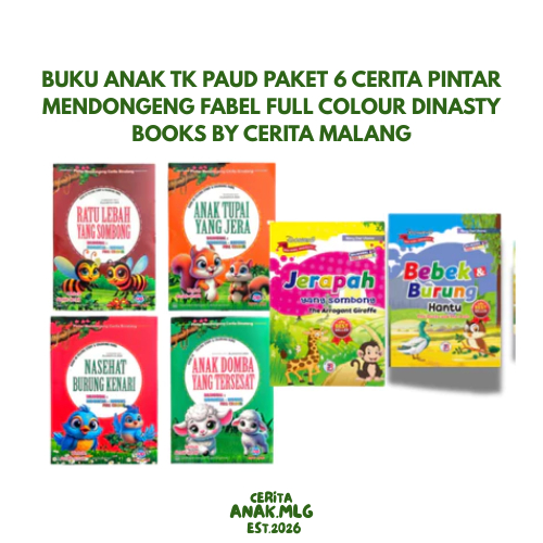 Buku Anak TK PAUD Paket 6 Cerita Pintar Mendongeng Fabel Full Colour Dinasty Books By Cerita Malang