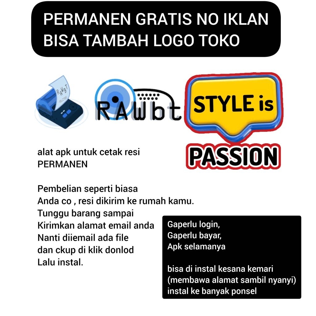 Alat Pendukung Printer VSC Bluetooth Thermal Garansi Cetak Resi Olshop Gratis no Ads Permanen Bebas 