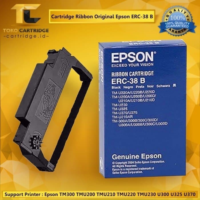 CARTRIDGE RIBBON PITA ERC-38 B TMU220D PRINTER EPSON KASIR TM-U220 TM-U220A TM-U210A BLACK ORI