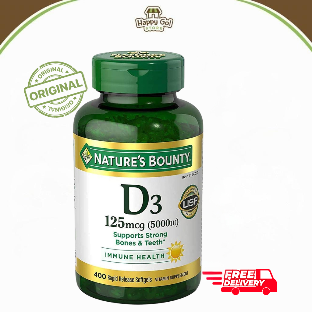 Nature's Bounty Vitamin D3 125mcg (5000 IU) - 400 Kapsul