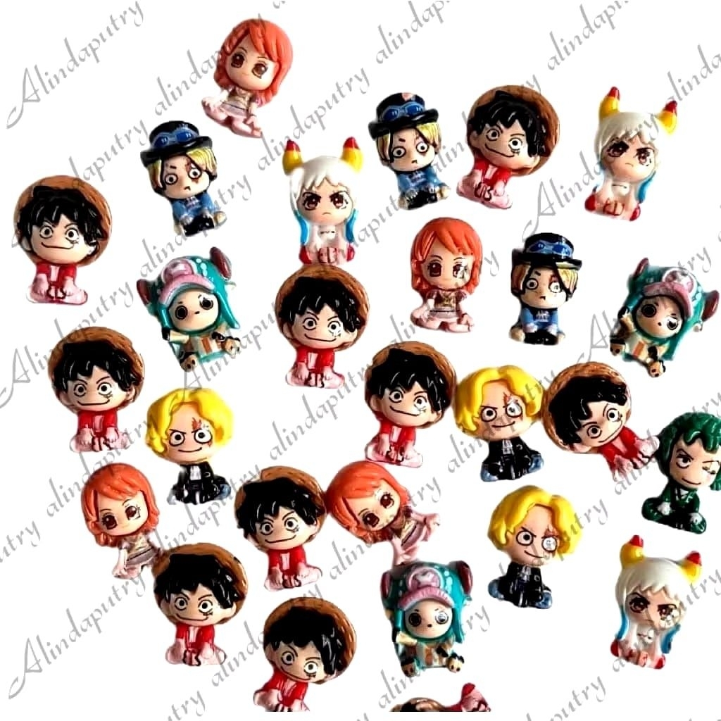 500pcs clay resin diy karakter one piece clay resin diy inpor grosir mote clay
