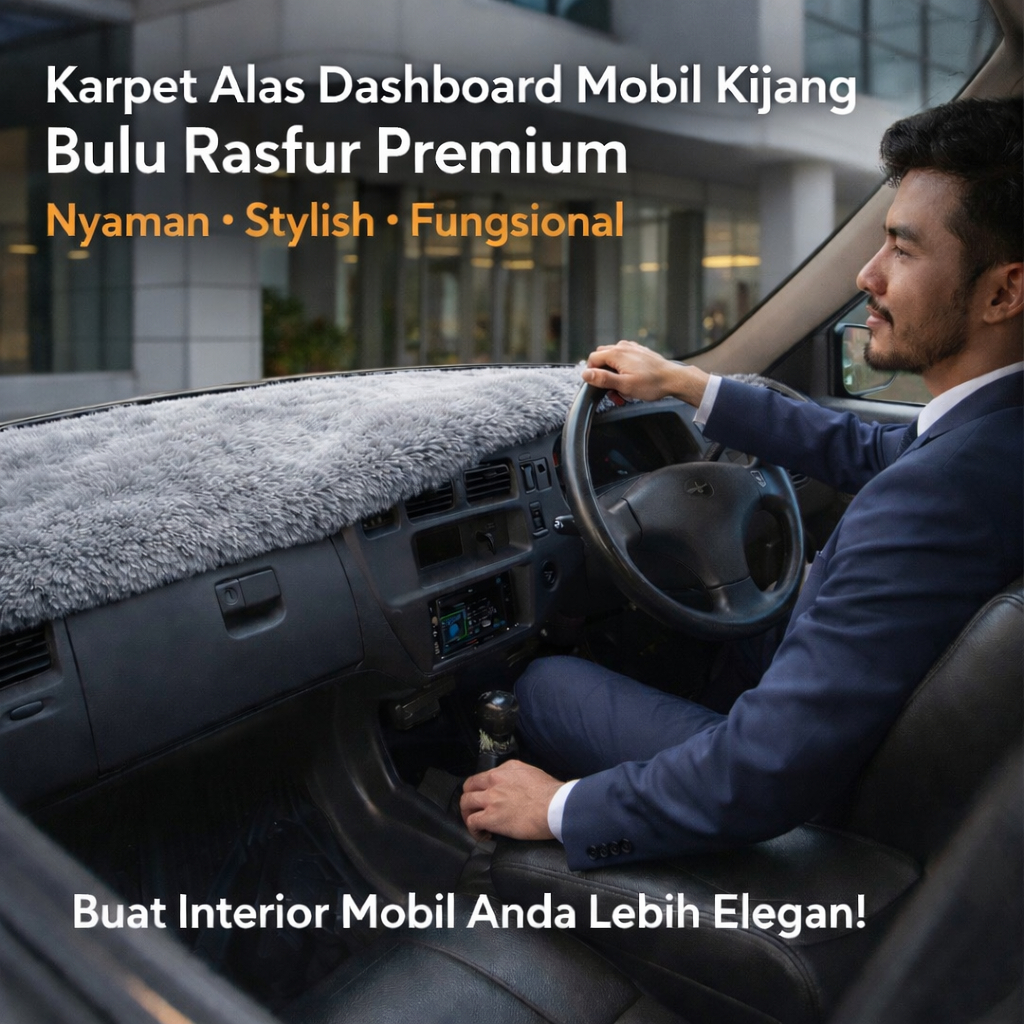 KARPET ALAS DASHBOARD BULU MOBIL KIJANG KAPSUL LGX KRISTA CUSTOM NAMA AntiSilau Lembut Nyaman Elegan