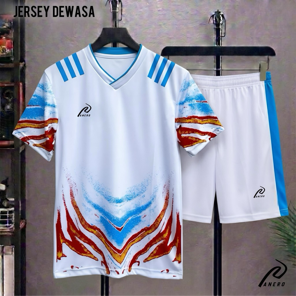 Baju Olahraga 1 set Jersey futsal Baju Bola Volly Jersey Wanita Pria Baju Dewasa Custom Jersey
