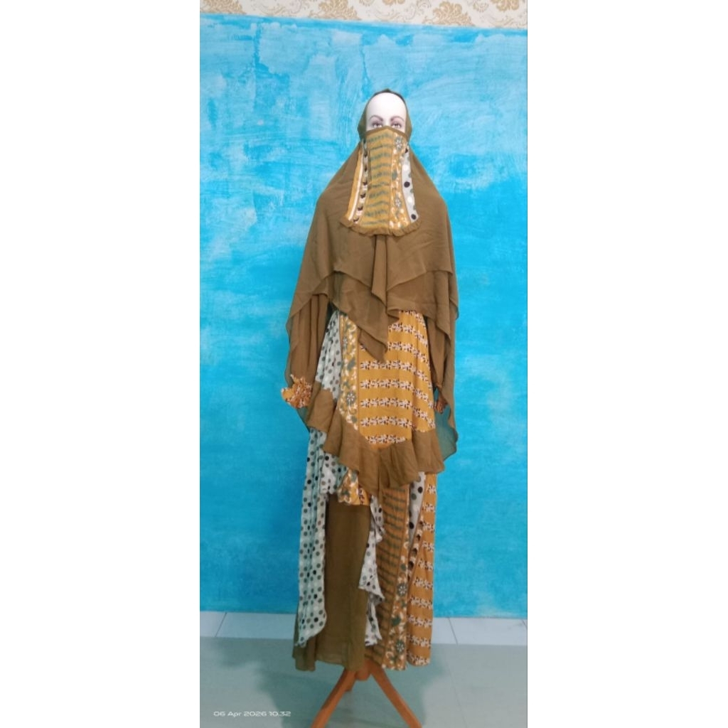 Gamis Ceruty Babydoll set Khimar Syar'i