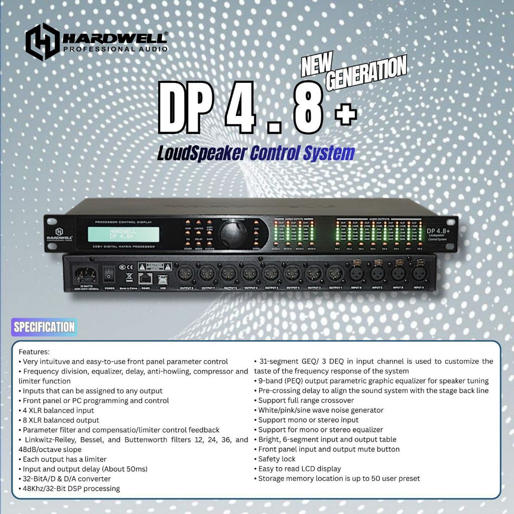 Hardwell DLMS 4.8 Plus Speaker Management 4 input 8 output Original