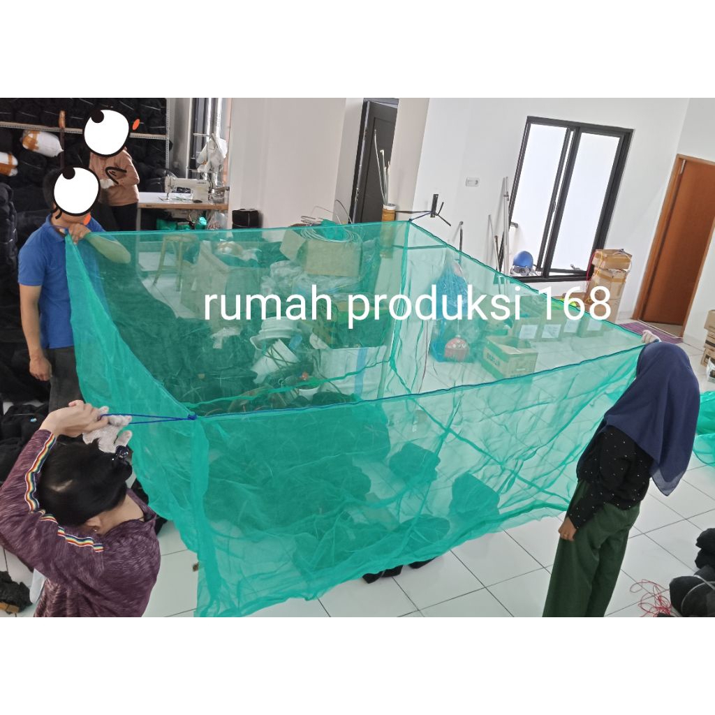 hapa keramba hijau 2.5m x 2.5m x 0.5m waring bibit ikan benih