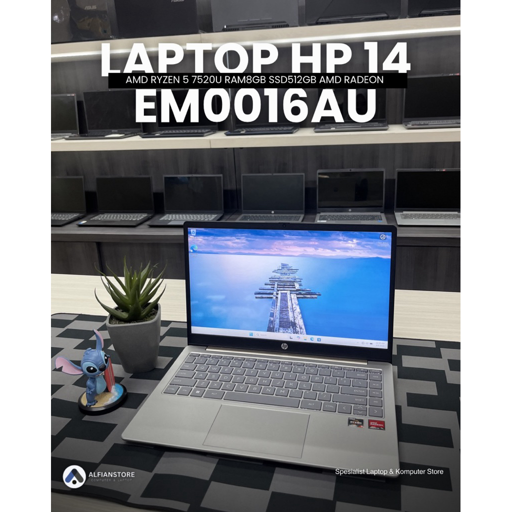LAPTOP HP 14 EM0016AU AMD RYZEN 5 7520U RAM8GB SSD512GB
