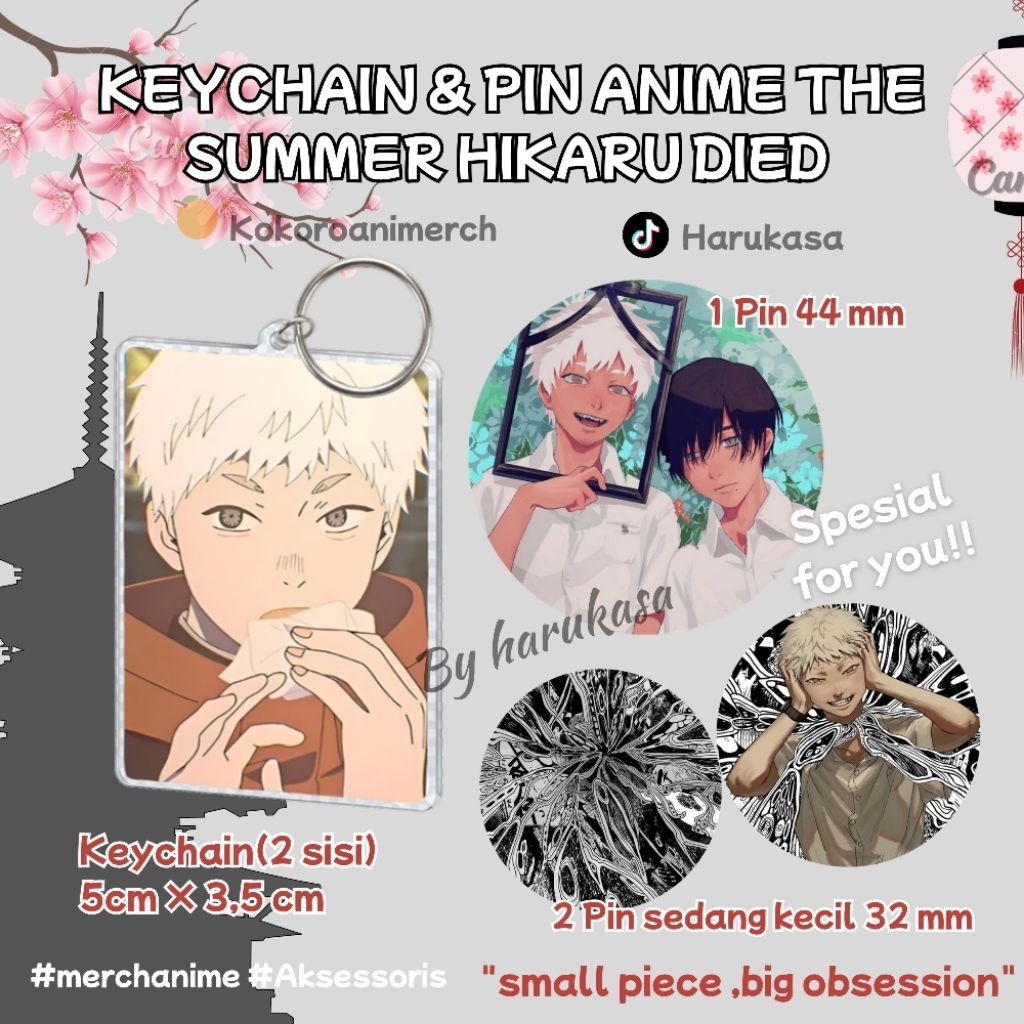 Keychain & Pin Anime The Summer Hikaru Died Set