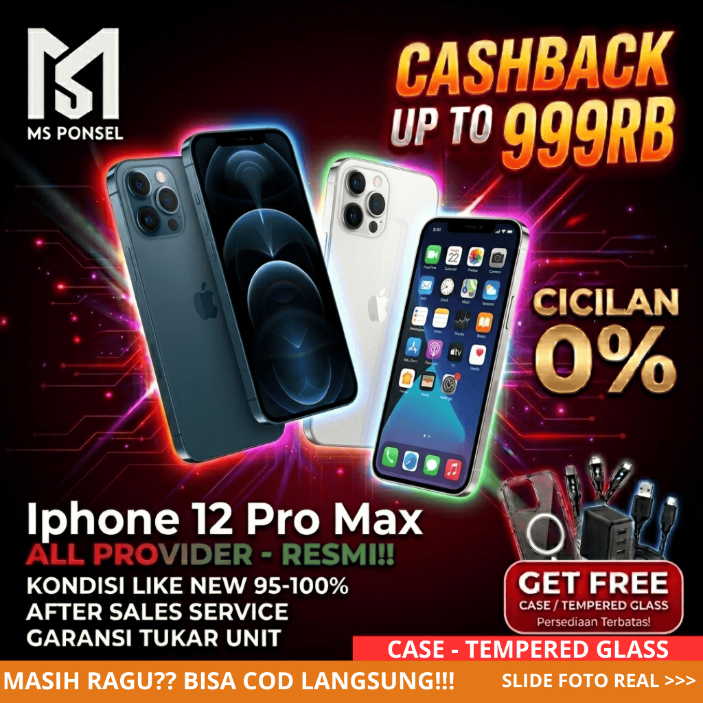 IPHONE 12 Pro Max 512GB 256GB 128GB Second Original Resmi Fullset