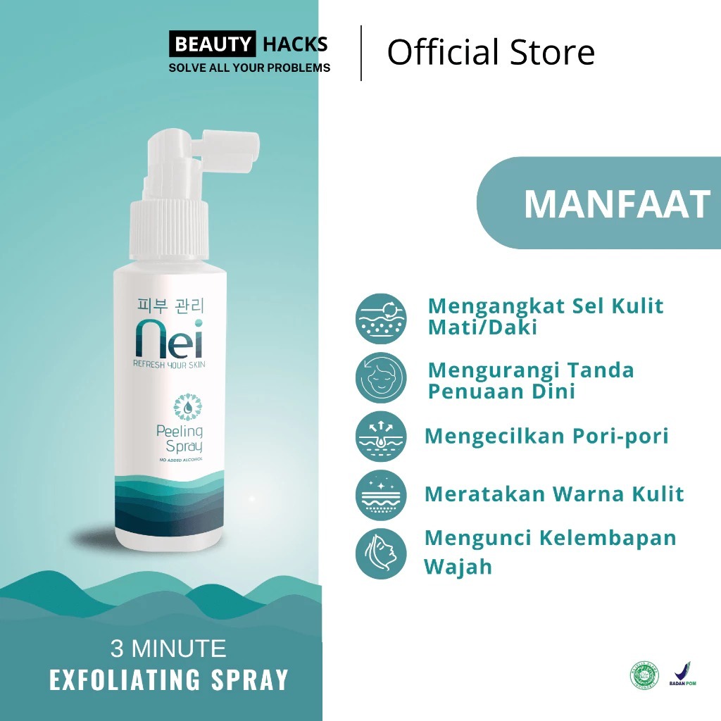 Perontok Daki dan Kulit Mati NEI Peeling Spray Penghilang Daki dan Memutihkan Leher Selangkangan