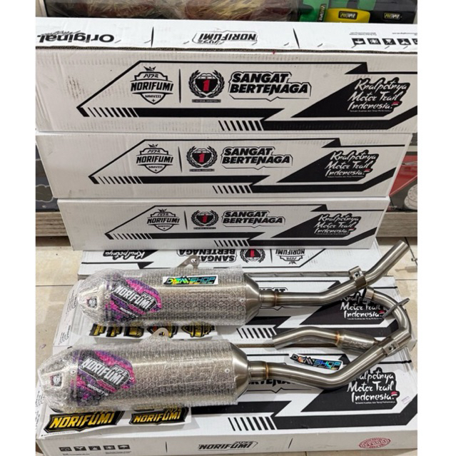 Knalpot NORIFUMI ORIGINAL ROKET 4 STANDAR BOREUP KOMPETISI STAINLESS KLX 150 DTRACKER 150 CRF 150