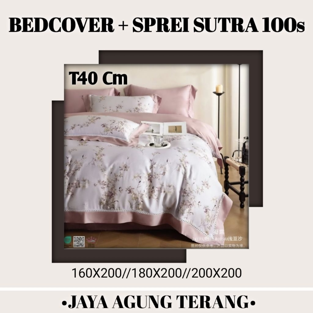 BEDCOVER + SPREI SUTRA 100s T.40cm 160x200/180x200/200x200